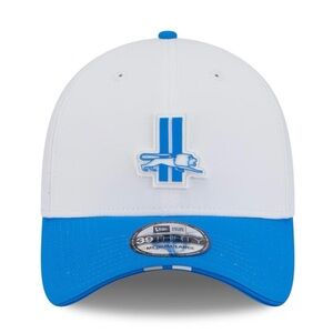 New Era 39Thirty Detroit Lions White Blue Fitted Hat Cap Size Large X-Large